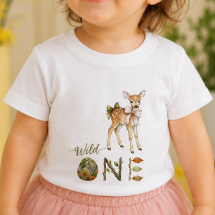 Camiseta de cumpleaños para bebé Ciervo Salvaje Un