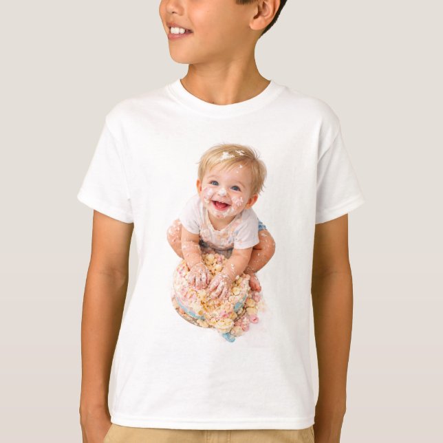 Camiseta de cumpleaños para bebé con destrozo de p (Anverso)