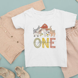 Camiseta de cumpleaños para bebé de granja linda