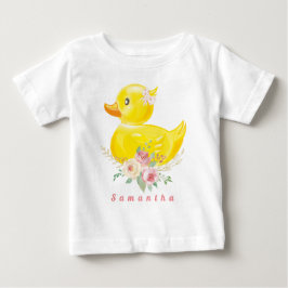 Camiseta de cumpleaños para bebé niña con pato de 
