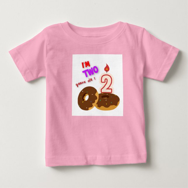 Camiseta de cumpleaños para dos años (Anverso)