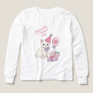 Camiseta de cumpleaños para niñas de 5 años con di