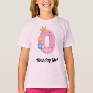 Camiseta de cumpleaños para niñas Número 0 Tema de