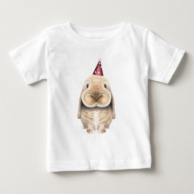 Camiseta de cumpleaños para niños Conejito Lindo - (Anverso)