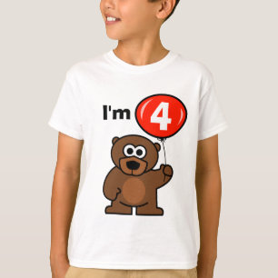 Camiseta de cumpleaños para niños de 4 años
