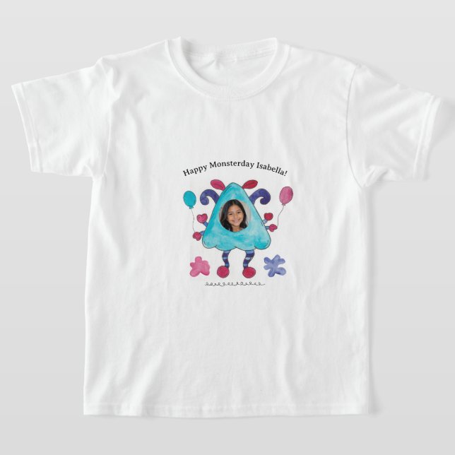 Camiseta de cumpleaños para niños, monstruo de tri (Distribución)