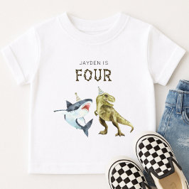 Camiseta de cumpleaños para tiburones y chinos, T-