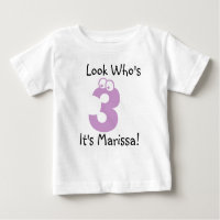 Camiseta de cumpleaños personalizable Look Who's 3