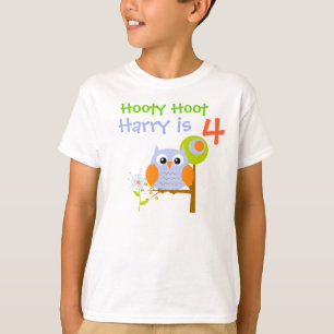Camiseta de cumpleaños personalizada Blue Boy Owl