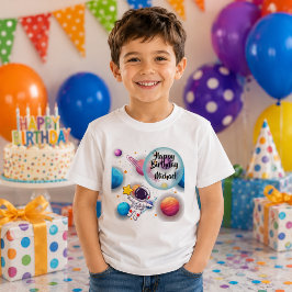 Camiseta de cumpleaños personalizada de astronauta