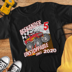 Camiseta de cumpleaños personalizada de camión mon