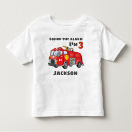 Camiseta de cumpleaños personalizada de Fire Truck