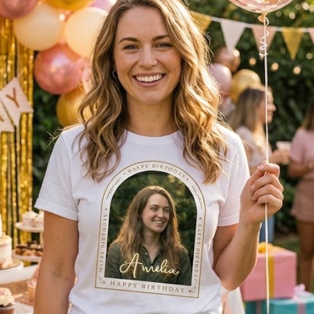 Camiseta de cumpleaños personalizada | Foto Texto  (Subido por el creador)