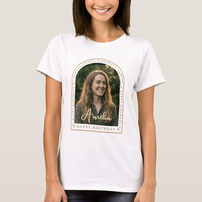 Camiseta de cumpleaños personalizada | Foto Texto  (Anverso)