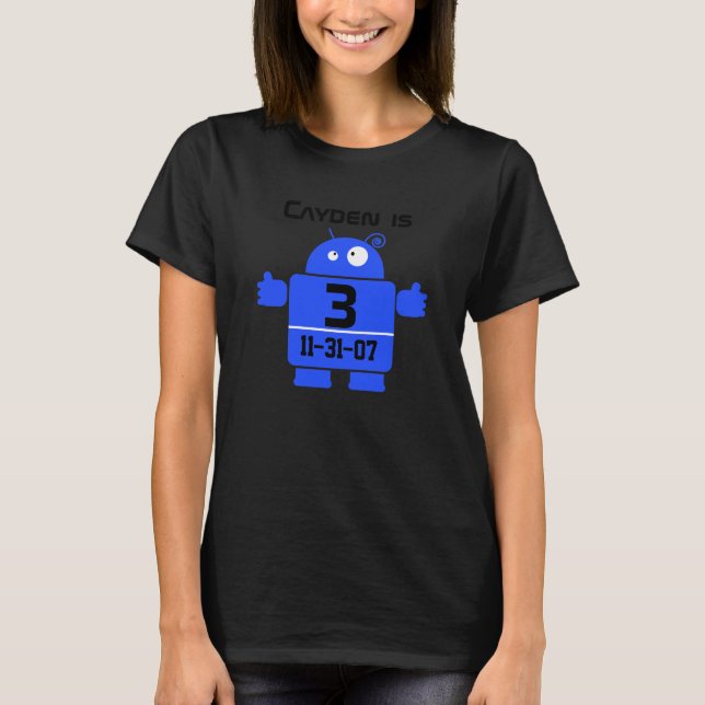 Camiseta de cumpleaños Robot Personalizable (Anverso)