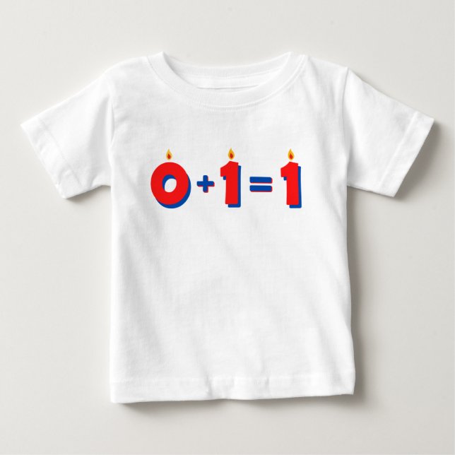 Camiseta de cumpleaños roja para bebé niña o niño (Anverso)