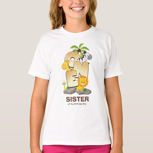 Camiseta de cumpleaños Safari personalizada para h (Anverso)