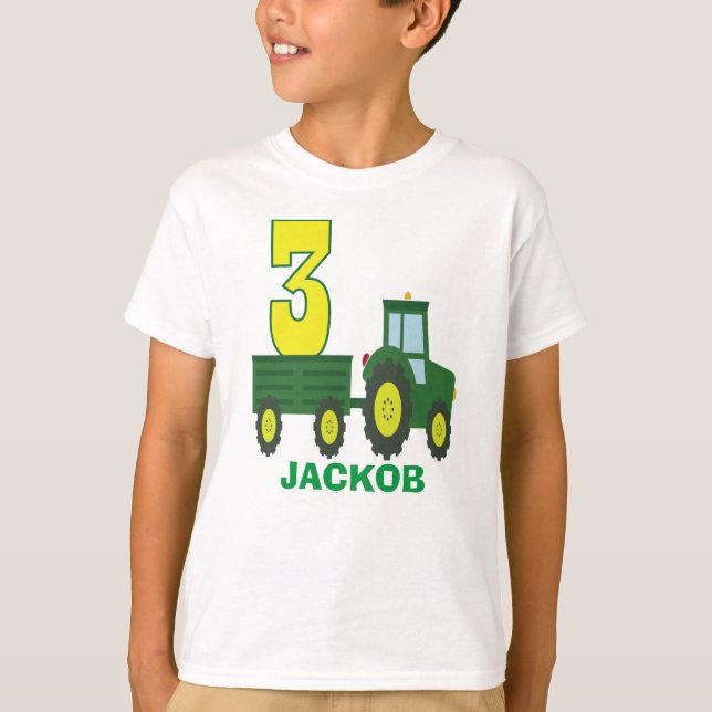 Camiseta de cumpleaños Tractor - 3º cumpleaños per (Anverso)