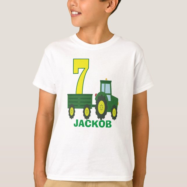 Camiseta de cumpleaños Tractor - cumpleaños 7º per (Anverso)