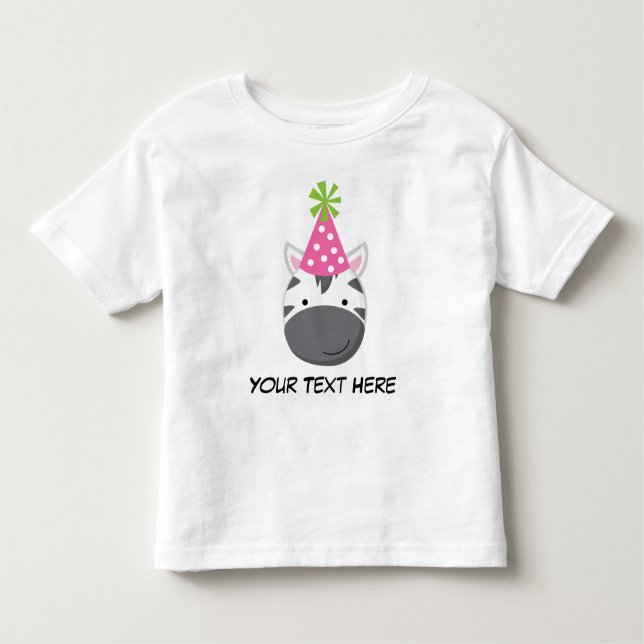 Camiseta De Cumpleaños Zebra Personalizada Para Ch (Anverso)