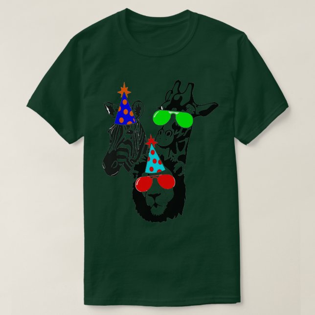 Camiseta de cumpleaños Zoo Party Animal T (Diseño del anverso)