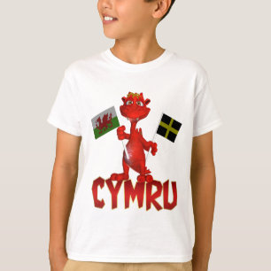 Camiseta de Cymru Galés, bandera Galés y la
