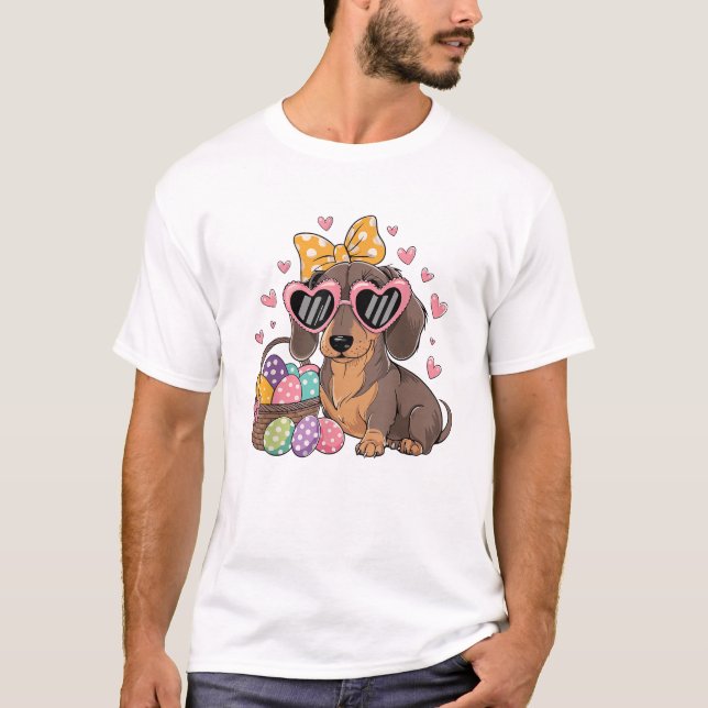 Camiseta de Dachshund Bonito de Pascua (Anverso)