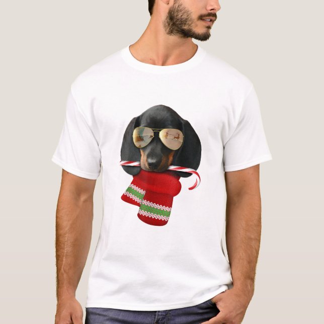 Camiseta de Dachshund Navidades ricas regalo Perro (Anverso)