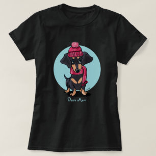 Camiseta de Dachshund negro y marrón