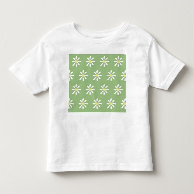 Camiseta de Dainty Daisy Toddler (Sage Green & Whi (Anverso)