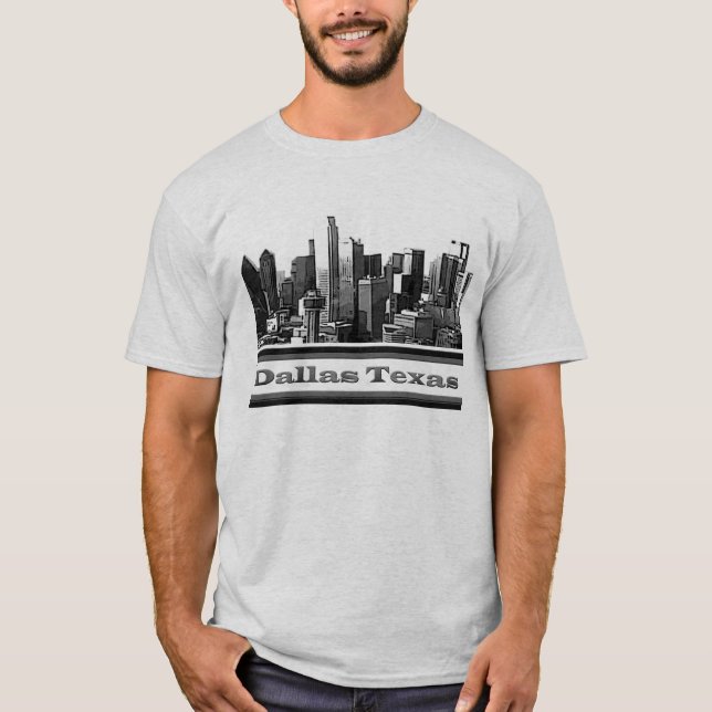 Camiseta de Dallas Texas Skyline (Anverso)