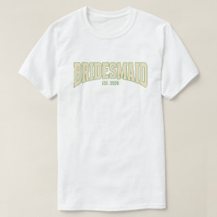 Camiseta de Dama de Honor con Brillo Falso de Oliv
