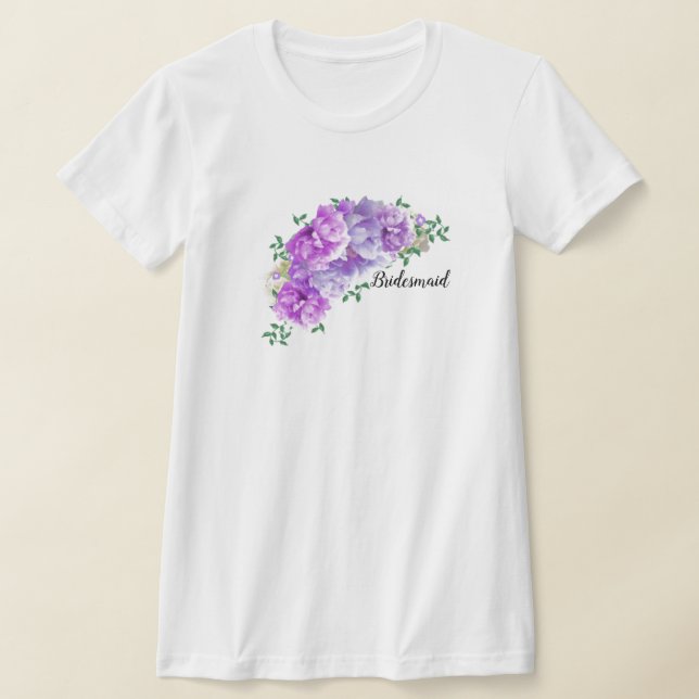 Camiseta de dama de honor de peonías púrpuras (Distribución)