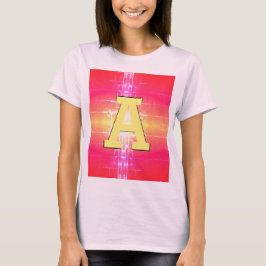 Camiseta de damas con coral rosado y amarillo