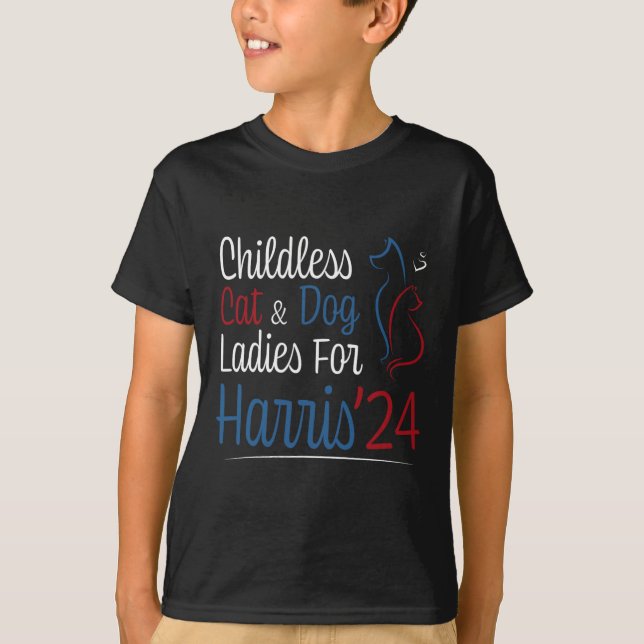 Camiseta De Damas De Perro Gato Para Kamala Harris (Anverso)
