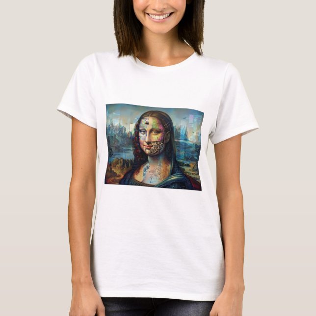 Camiseta de Damas Futurista Mona Lisa (Anverso)