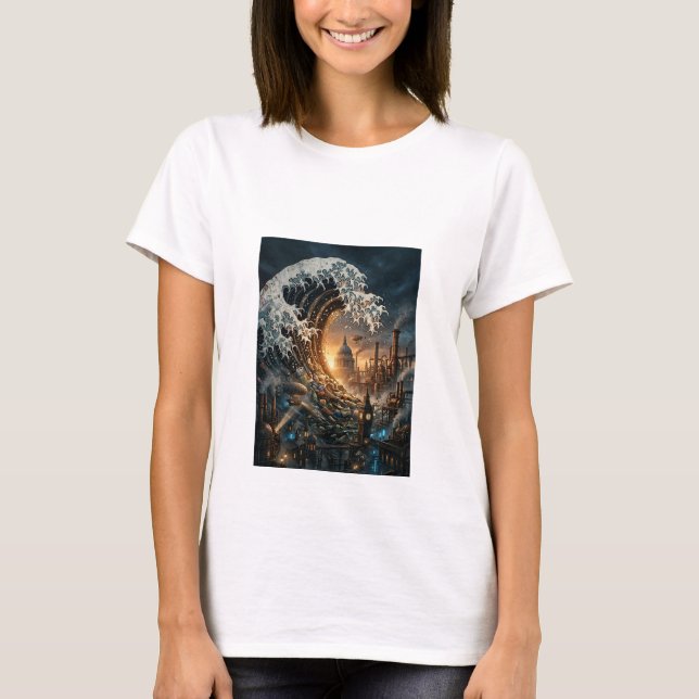 Camiseta de Damas Steampunk Gran Ola de Londres (Anverso)