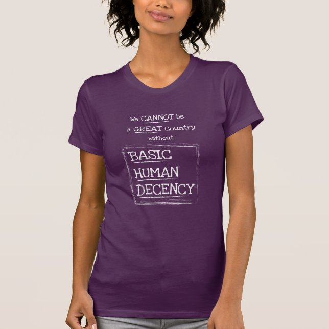 Camiseta de decencia humana básica del gran país ( (Anverso)