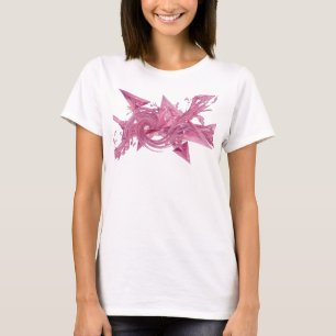 Camiseta de declaración de arte abstracto rosa ele