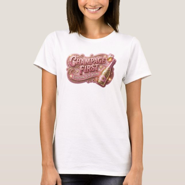 Camiseta de declaración de CHAMPÁN PRIMERO en rojo (Anverso)