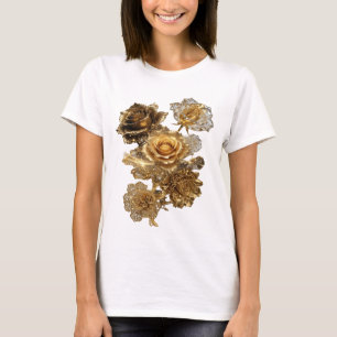 Camiseta de declaración de plata limpia ROSAS DORA