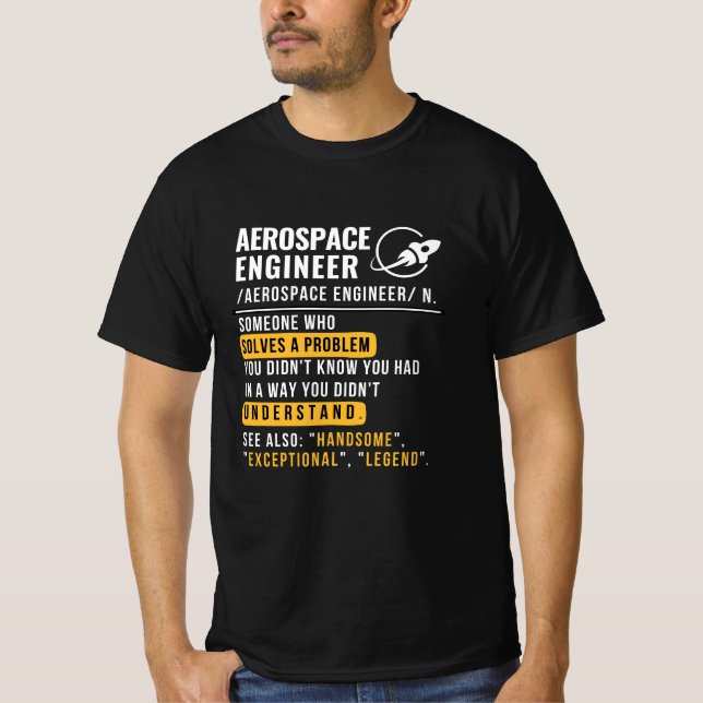 Camiseta de definición de ingeniero aeroespacial (Anverso)