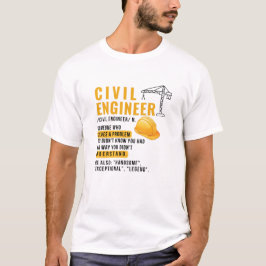 Camiseta de definición de ingeniero civil