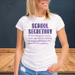 Camiseta de definición del secretario de escuela