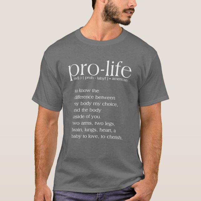 Camiseta de definición provida (Anverso)