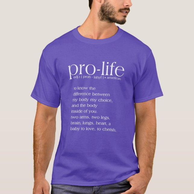 Camiseta de definición provida (Anverso)
