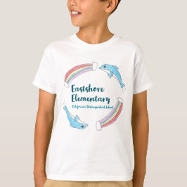 Camiseta de delfín arco iris blanco para niños