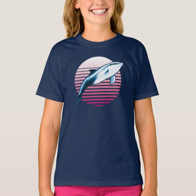 Camiseta de delfín retro estilo vintage (Anverso)