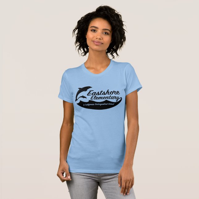 Camiseta de delfines azul bebé de mujeres (Anverso completo)