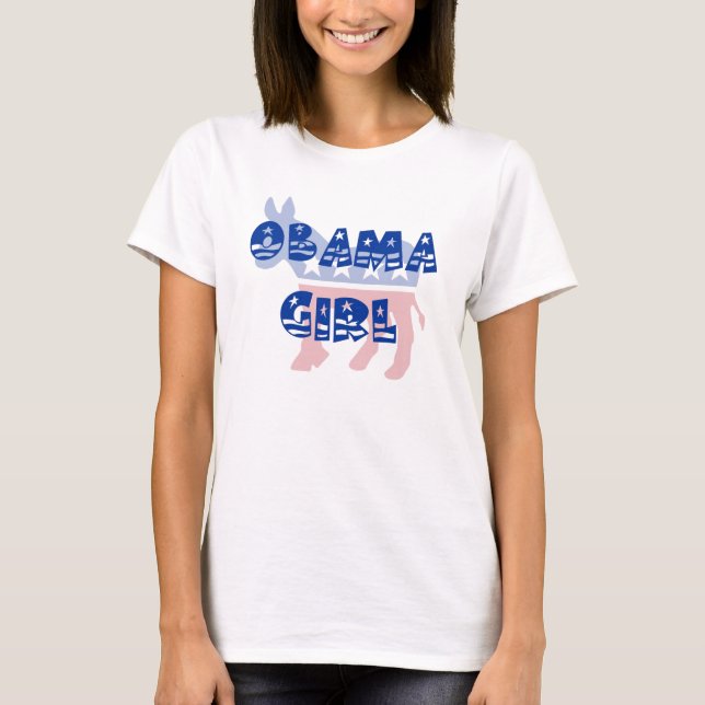 Camiseta de Demócrata del chica de Obama (Anverso)